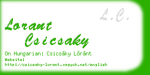 lorant csicsaky business card