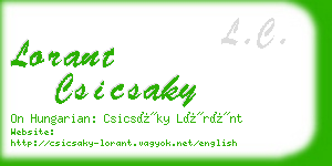 lorant csicsaky business card